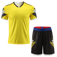 Customize Team Winner Yellow&Black Soccer Jerseys Kit(Shirt+Short)