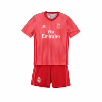 18-19 Real Madrid Third Away Red Children's Jersey Kit(Shirt+Short)