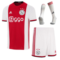 19-20 Ajax Home Red&White Soccer Jerseys Whole Kit(Shirt+Short+Socks)
