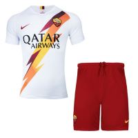 19-20 Roma Away White Soccer Jerseys Kit(Shirt+Short)