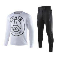 19-20 PSG Big Logo White Sweat Shirt Kit(Top+Trouser)
