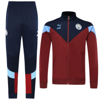 19/20 Manchester City Dark Red Training Kit(Jacket+Trouser)