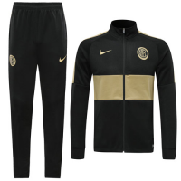 19/20 Inter Milan Black/Golden High Neck Collar Training Kit(Jacket+Trouser)
