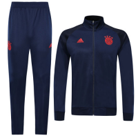 19/20 Bayern Munich Navy High Neck Collar Player Version Training Kit(Jacket+Trouser)