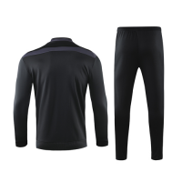 19/20 Real Madrid Black High Neck Collar Training Kit(Jacket+Trouser)