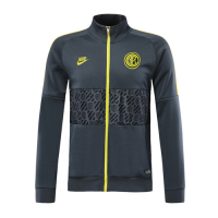19/20 Inter Milan Gray&Yellow High Neck Collar Training Jacket