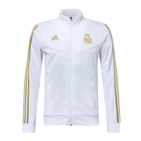 19/20 Real Madrid White High Neck Collar Training Jacket