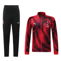 19/20 AC Milan Red High Neck Collar Player Version Training Kit(Jacket+Trouser)