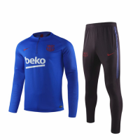 19/20 Barcelona Blue Zipper Sweat Shirt Kit(Top+Trouser)