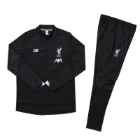 Kids 19-20 Liverpool Black Sweat Shirt Kit(Top+Trouser)