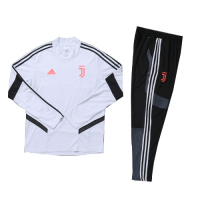 Kids 19-20 Juventus White Sweat Shirt Kit(Top+Trouser)
