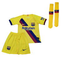 19-20 Barcelona Away Yellow Children's Jerseys Kit(Shirt+Short+Socks)