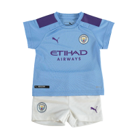 19/20 Manchester City Home Blue Children's Jerseys Kit(Shirt+Short)