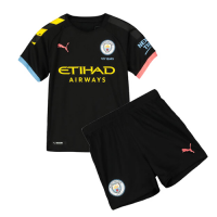 19/20 Manchester City Away Black Children's Jerseys Kit(Shirt+Short)
