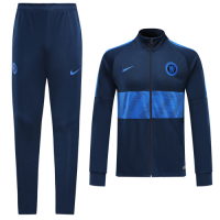 19/20 Chelsea Navy&Blue High Neck Collar Training Kit(Jacket+Trouser)