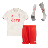 19-20 Juventus Away White Children's Jerseys Kit(Shirt+Short+Socks)
