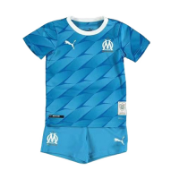 19/20 Marseilles Away Blue Children's Jerseys Kit(Shirt+Short+Socks)