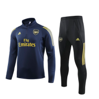 19/20 Arsenal Navy Zipper Sweat Shirt Kit(Top+Trouser)