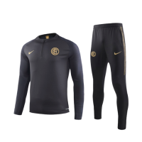 19/20 Inter Milan Black Zipper Sweat Shirt Kit(Top+Trouser)