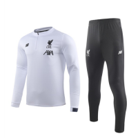 19/20 Liverpool White Zipper Sweat Shirt Kit(Top+Trouser)