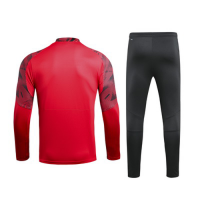 19/20 AC Milan Red Zipper Sweat Shirt Kit(Top+Trouser)