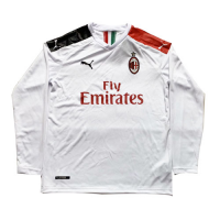 19/20 AC Milan Away White Long Sleeve Jerseys Shirt