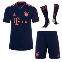 19/20 Bayern Munich Third Away Navy Jerseys Whole Kit(Shirt+Short+Socks)
