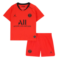 19/20 PSG Away Red&Orange Children's Jerseys Kit(Shirt+Short)