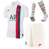 19/20 PSG Third Away White Soccer Jerseys Whole Kit(Shirt+Short+Socks)