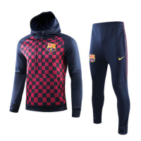 19/20 Barcelona Navy&Square Hoodie Training Kit(Top+Trouser)