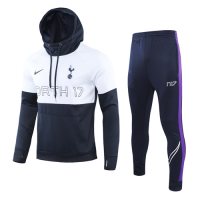 19/20 Tottenham Hotspur White&Navy Hoodie Training Kit(Top+Trouser)