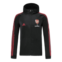 19/20 Arsenal Black Hoodie Windrunner Jacket
