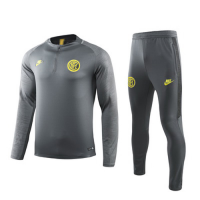 19/20 Inter Milan Gray Zipper Sweat Shirt Kit(Top+Trouser)