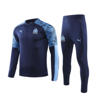 19/20 Marseille Navy Zipper Sweat Shirt Kit(Top+Trouser)