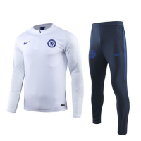 19/20 Chelsea White Zipper Sweat Shirt Kit(Top+Trouser)