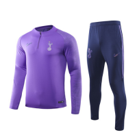 19/20 Tottenham Hotspur Purple Zipper Sweat Shirt Kit(Top+Trouser)