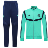 19/20 Real Madrid Green High Neck Collar Training Kit(Jacket+Trouser)