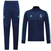 19/20 Real Madrid Blue High Neck Collar Training Kit(Jacket+Trouser)