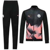 19/20 Manchester City Black&Pink High Neck Collar Training Kit(Jacket+Trouser)