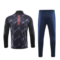 19/20 Arsenal Purple High Neck Collar Sweat Shirt Kit(Top+Trouser)
