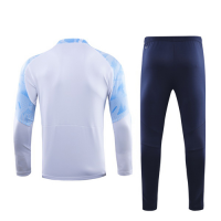 19/20 Marseille White Zipper Sweat Shirt Kit(Top+Trouser)