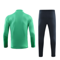 19/20 Real Madrid Green High Neck Collar Sweat Shirt Kit(Top+Trouser)