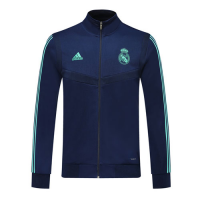 19/20 Real Madrid Blue High Neck Collar Training Jacket