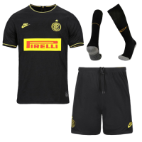 19/20 Inter Milan Third Away Black Soccer Jerseys Whole Kit(Shirt+Short+Socks)