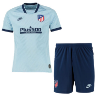 19/20 Atletico Madrid Third Away Blue Soccer Jerseys Kit(Shirt+Short)