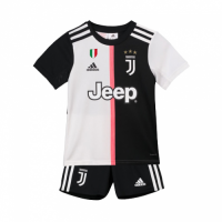 19-20 Juventus Home Black&White Children's Jerseys Kit(Shirt+Short)