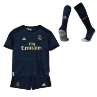19/20 Real Madrid Away Navy Children's Jerseys Whole Kit(Shirt+Short+Socks)