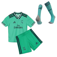 19/20 Real Madrid Third Away Green Children's Jerseys Kit(Shirt+Short+Socks)