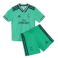 19/20 Real Madrid Third Away Green Children's Jerseys Kit(Shirt+Short)