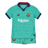 19/20 Barcelona Third Away Blue Children's Jerseys Kit(Shirt+Short)